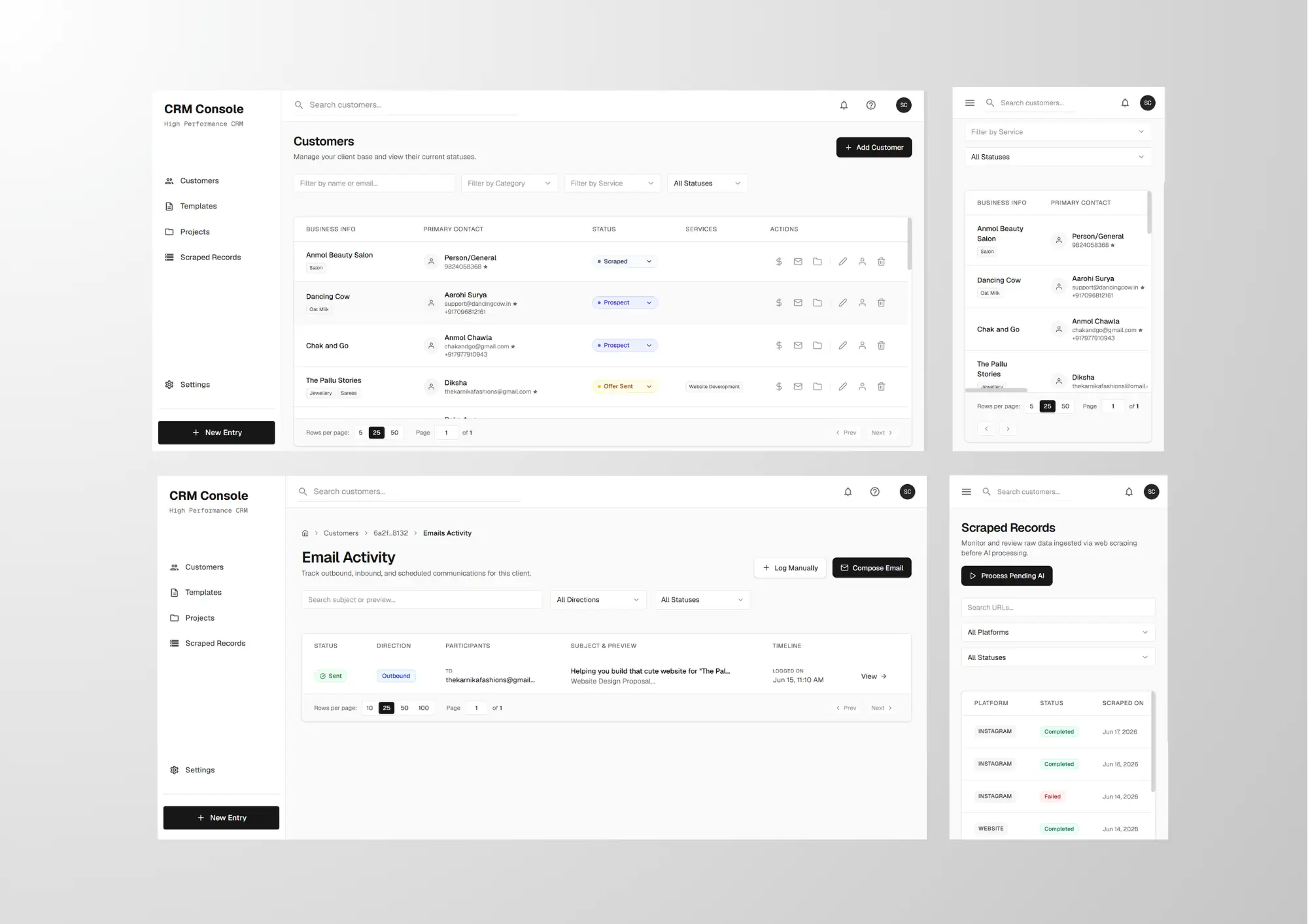 CRM Console project preview
