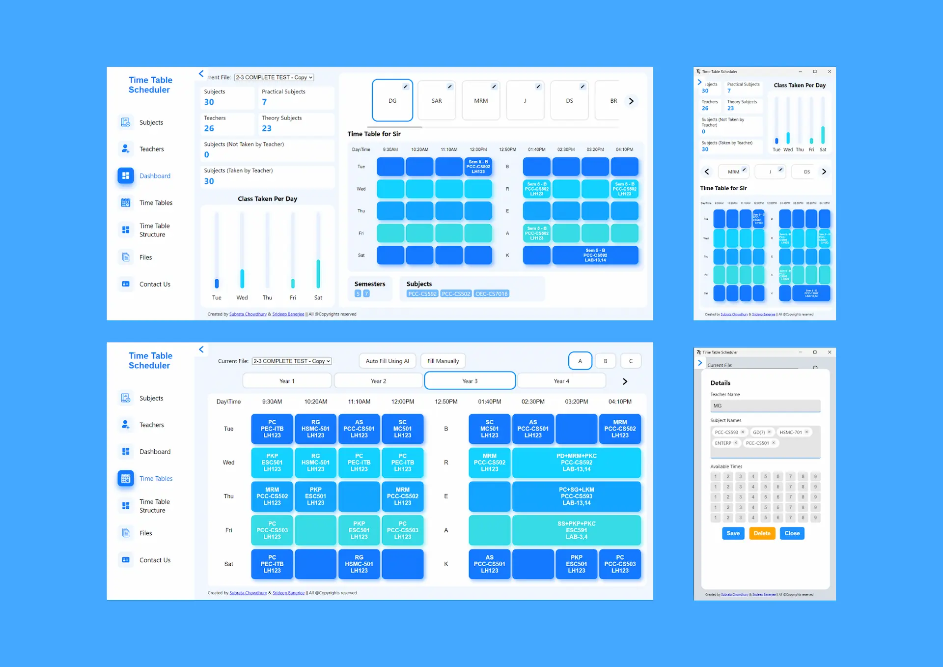 Time Table Scheduler project preview