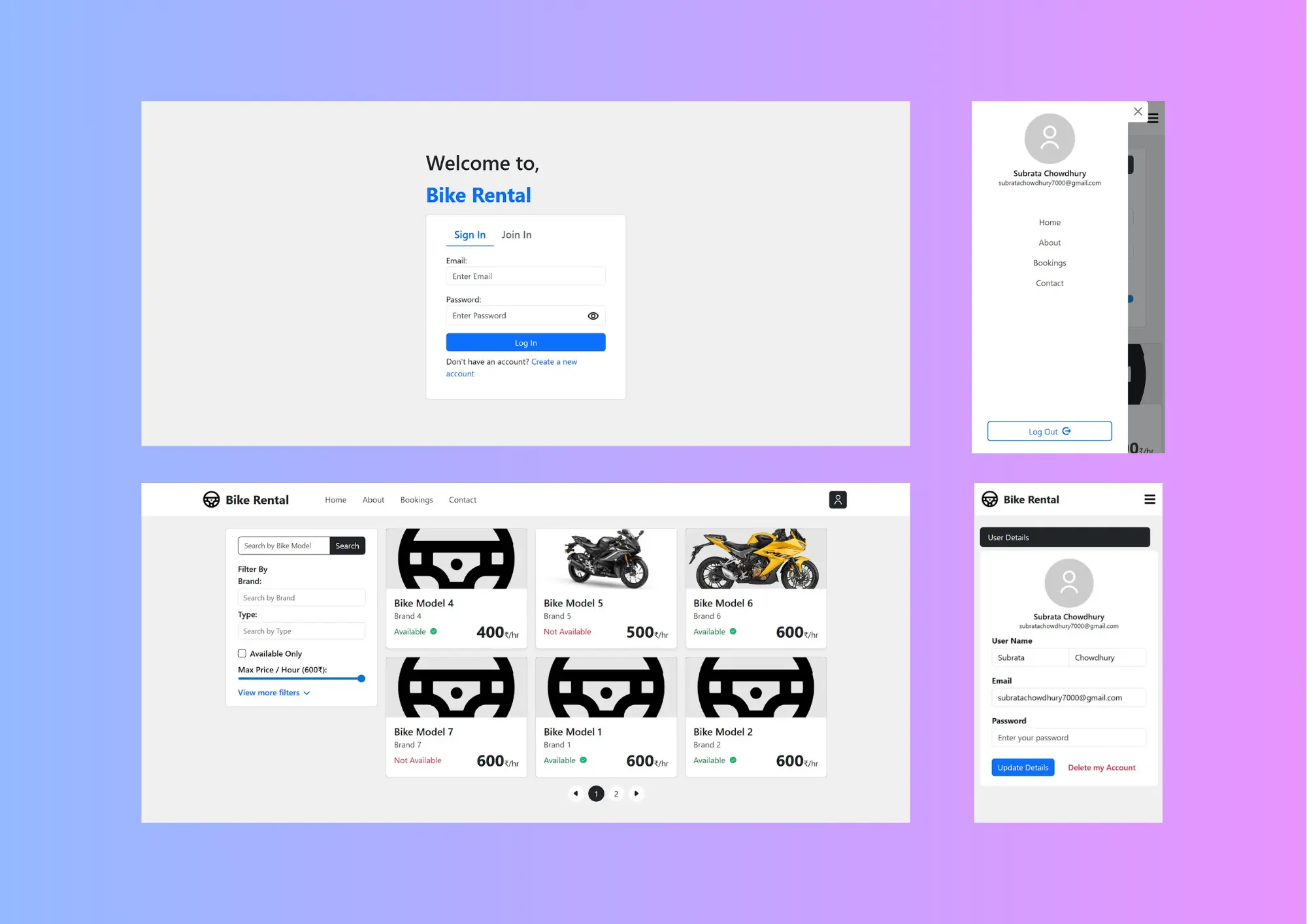 Bike Rental System project preview